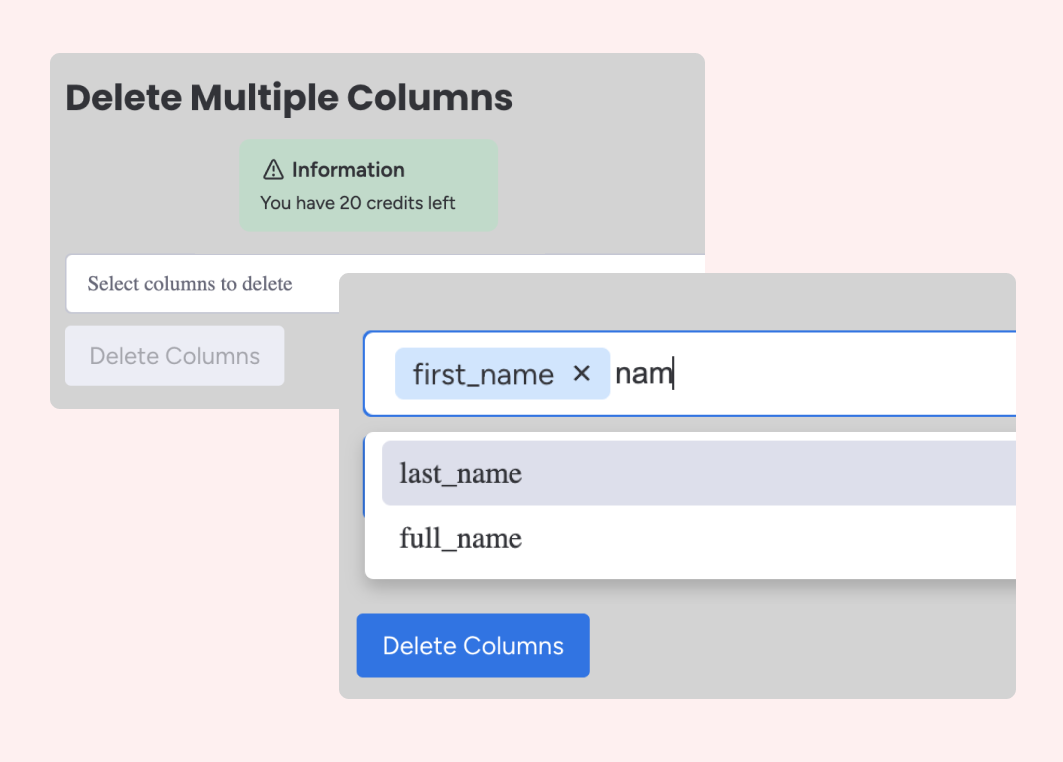 Delete multiple column